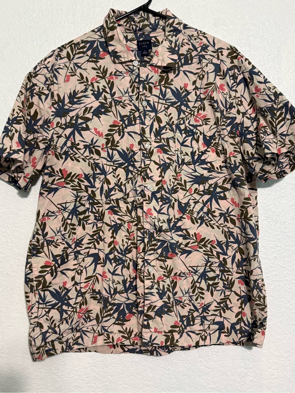 J.Crew Flex Floral Button Up Shirt Size L | Tropical Short Sleeve - Picture 2 of 5